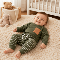 Vêtements pour enfants en gros, ensemble de vêtements pour enfants, printemps automne, vêtements chauds à manches longues, ensemble de 2 pièces, vêtements décontractés pour garçons