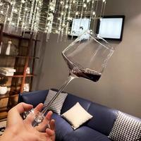 Verre à vin rouge carré personnalisé OEM, bol large en cristal bordeaux, gobelet à vin rouge pour bar HORECA 450ml PPWR, verre à vin rouge à bol large pour mariage