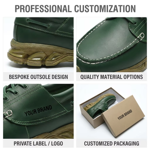 Mocassins en <span class=keywords><strong>cuir</strong></span> <span class=keywords><strong>bleu</strong></span> <span class=keywords><strong>marine</strong></span> élégants avec semelle athlétique jaune pour hommes et femmes unisexes avec support de personnalisation de marque 2026 - Product Image 2