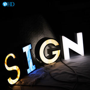 لوحة تسجيل الحروف البلاستيكية الكبيرة ثلاثية الأبعاد من الأكريليك بإضاءة مضيئة علامات قناة الرسالة - Product Image 2