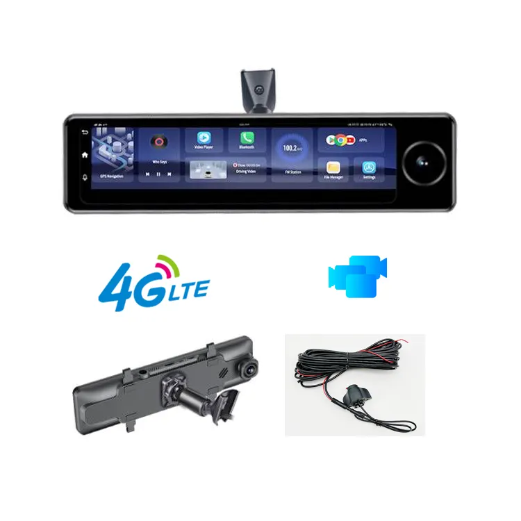 3CHs 4g câmera do carro android 8.12 + 32 com montagem especial ADAS suporte 256g cartão 4g transmissão ao vivo 4g espelho carro caixa preta
