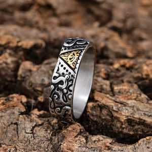 Anillo de Acero Inoxidable con Diseño Creativo del Ojo de Horus, Faraón Egipcio, Amuleto Udjat, para Uso Diario, para Hombre y Mujer, Venta al por Mayor - Product Image 3
