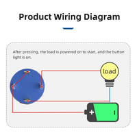 Interrupteur à bouton-poussoir métallique étanche anti-vandalisme 12V 16mm 19mm avec anneau de pression, éclairage, tête plate ronde, commande de panneau robotique, 1NO