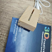 Meilleure vente : Lampe de nuit LED de table à message 3D DIY en acrylique transparent avec base en bois rectangulaire, lumière blanche chaude