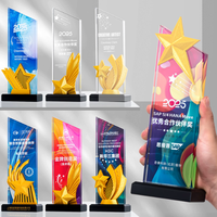 Nouvelle Arrivée : Trophée Sportif Étoilé Personnalisé Brillant pour Entreprises – Récompenses Modernes Haut de Gamme en Verre et Cristal Imprimé et Gravé au Laser