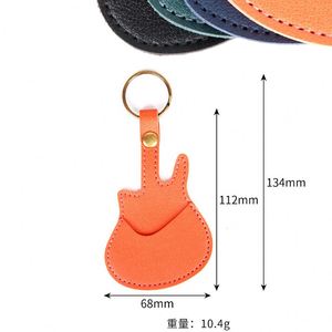 Llavero Porta Púas de Guitarra de Cuero PU con Forma de Guitarra, Estuche para Plectros, Bolsa de Almacenamiento, Llavero Porta Púas para Regalos - Product Image 4