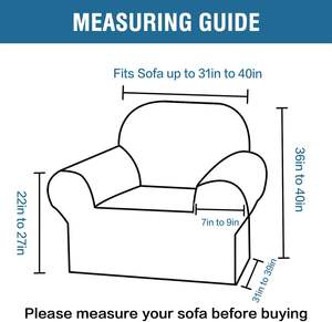 Funda Elástica Jacquard Moderna para Sillón Individual, 94% Poliéster, 6% Spandex, Ancho de 80-120cm, Suave - Product Image 2