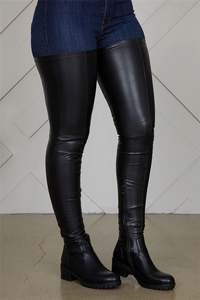 M2931-wholesale אופנה PU ירך גבוהה מגפי חורף מגפי נשים - Product Image 4