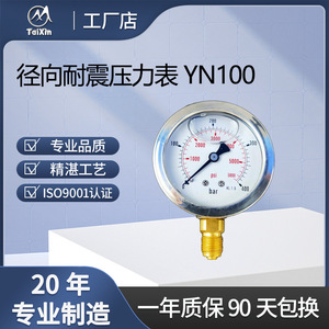 Manomètre radial résistant aux chocs TaiXin YN100, 40 bars, pression hydraulique d'eau analogique - Product Image 3