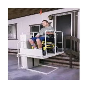 Commercial Vertical Wheelchair Lift with Hydraulic Drive Manual AC <b>Battery</b> <b>Operation</b> and Weather Resistant Structure for Hotels - Product Image 3