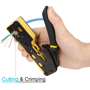 Outil à sertir <span class=keywords><strong>RJ45</strong></span> Pass Through Crimper Cutter pour Cat6 Cat5 Cat5e 8P8C Connecteur modulaire Ethernet Outil de fil tout-en-un - Product Image 6