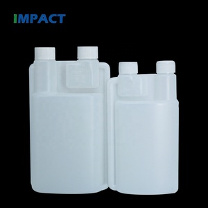 측정용 트윈 넥 병 500ml 플라스틱 HDPE 화이트 듀얼 챔버 병 - Product Image 1