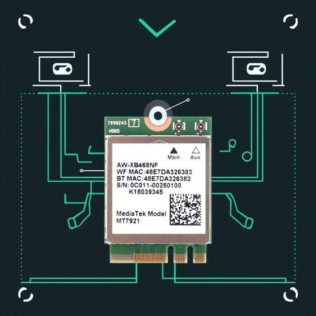 MT7921 M2 5.2 for Bluetooth WIFI6 2.4G/5G Desktop/Nootbook Internal Wireless Network Card NGFF Interface Type Stock for Laptop