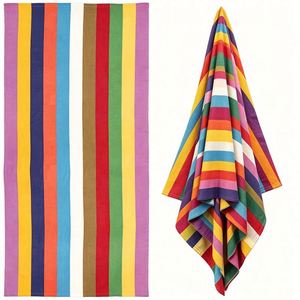 Luxury Quick Dry Microfiber <b>Bath</b> Towel Striped Design Sand Free Wearable Eco Friendly for Airplane Travel Gym Beach Shower - Product Image 1