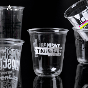 Impression de logo personnalisé 10/12/14/16/18/20 oz à fond rond en plastique PET jetable thé à bulles café glacé transparent avec couvercles - Product Image 4