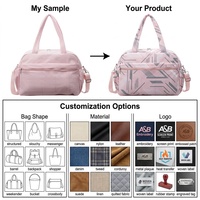 Sac de voyage léger multicolore avec poche pour trolley, bandoulière réglable, grande capacité, sac à main multi-poches