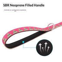 Laisse pour animaux de compagnie en nylon imprimée par transfert thermique personnalisé avec poignée rembourrée en néoprène, plusieurs designs disponibles, produits pour animaux de compagnie