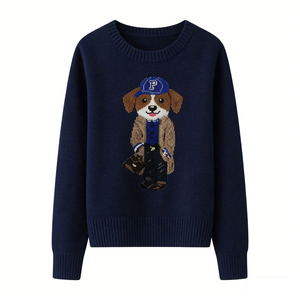 <span class=keywords><strong>Pull</strong></span> à col rond à manches longues pour homme 100% coton Imprimé animal Anti-boulochage Séchage rapide Respirant - Product Image 3
