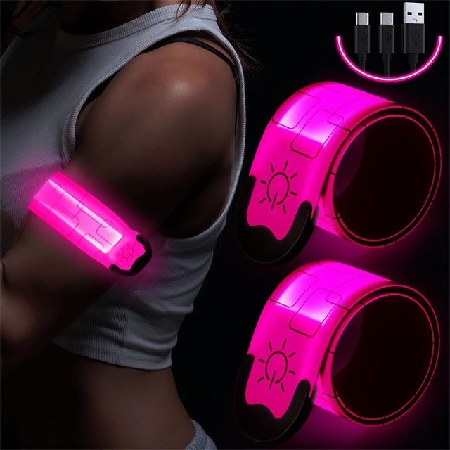 Wholesale Reflective LED Armband Rechargeable Running Lights for Runners High Visibility Reflective Running Gear for Men Women