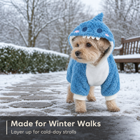 Hoodie 3D Requin pour Animaux de Compagnie, Certifié OEKO BSCI, Logo Personnalisé, en Polaire Corail Doux, Vêtements d'Hiver pour Chats et Chiens avec Anneau en D et Crochet de Traction