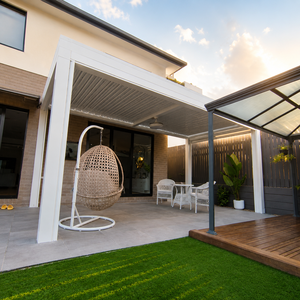 Pergola Bioclimatica Elettrica in Alluminio da Giardino Montata a Parete per Veranda/Giardino d'Inverno - Product Image 3