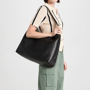 Bolso de Mano Maxi de Moda para Mujer, Personalizado, de Cuero Vegano Negro, con una Sola Correa, Estilo Hobo, Gran Capacidad, Impermeable, Portátil, para Otoño y Verano - Product Image 1