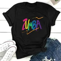 Özel baskı Zumba giymek Fitness kıyafet moda giyim Polyester hızlı kuru spor T Shirt kadın