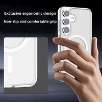 Étui de téléphone magnétique 2-en-1 transparent antichoc, coque de protection intégrale compatible avec Samsung S26 S25 Ultra, fine et durable