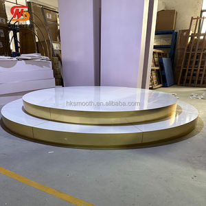 Escenario Redondo Moderno de PVC Acrílico Blanco para Decoración de Bodas - Product Image 5