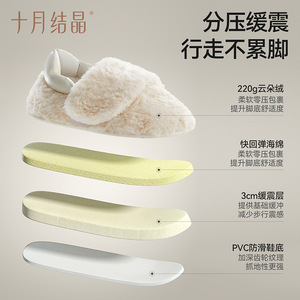 October Crystal Cloud Warm Velvet Maternity <b>Shoes</b> Anti Slip Closed Heel Postpartum Slippers Sizes 36 37 40 41 - Product Image 4