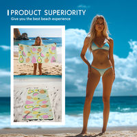 Large Size Luxury Dry Fast Soft Lightweight Sand Free Microfiber Beach Towel Bath Towel With Logo Custom Print