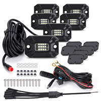 Kit de 6 pods LED pour éclairage de roche, couleur unique (rouge, bleu, vert, jaune), en aluminium, pour cavités de roues et dessous de caisse, pour 4x4, tout-terrain, camion, VTT, SUV