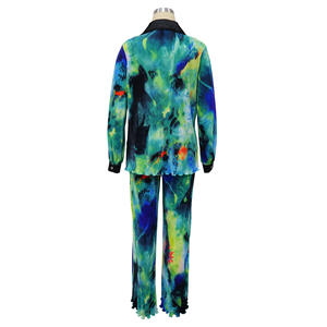 Nuevo Conjunto de Dos Piezas para Mujer, Pantalones Anchos de Pierna Larga con Estampado Plisado, Moda Explosiva - Product Image 6