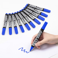 Marqueur permanent BonVada de bonne qualité, 3 couleurs (rouge, noir, bleu), pointe biseautée de 10 mm, encre imperméable, personnalisable pour promotion sur papier