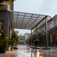 Auvent de porte manuel en alliage d'aluminium de qualité supérieure, auvent anti-pluie, panneau en polycarbonate résistant aux UV, style moderne et luxueux, résidentiel