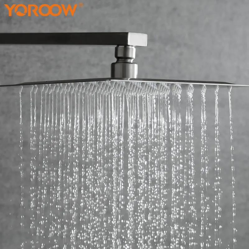 China Faucet Manufacturer 304 Stainless Steel Square Showerhead High Pressure Rainfall 10 Inch Rain Shower Head for Bathroom