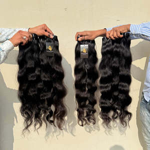 Vente en gros de cheveux vierges indiens, faisceaux de cheveux humains à vagues profondes, faisceaux de cheveux brésiliens bruts bouclés, vendeurs de cheveux de temple - Product Image 1