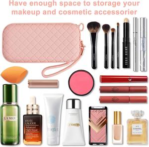 Portable for Pink Sand Silicone <b>Makeup</b> Bag for Women Anti-Fall Zipper Closure Upgrade Organizational Toiletry Cosmetic <b>Case</b> - Product Image 3