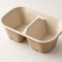 Contenant alimentaire moulé en bagasse QSR Choice pour la restauration rapide à emporter et l'emballage des repas en restaurant