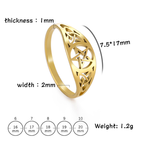 <span class=keywords><strong>Bague</strong></span> Pentagramme Noire Gothique Nœud Celtique Myshape pour Hommes et Femmes en Acier Inoxydable, Bijoux Amulette Wicca Surnaturelle, Vente en Gros - Product Image 6