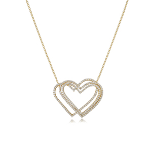 卸売ファッションOEMブランドジュエリー中国工場カスタム女性ハートゴールドジュエリー結婚披露宴かわいい素敵なネックレスペンダント - Product Image 5