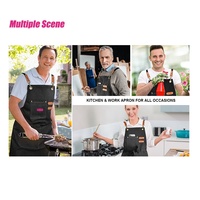 Tablier de cuisine en toile de haute qualité avec logo personnalisé pour restaurant, café, bar, nettoyage, salon, vert, à bretelles croisées