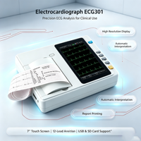 Electrocardiógrafo de 12 Derivaciones ECG301, Máquina de ECG de Alta Precisión de 1000sps, Batería de Iones de Litio Integrada, Grabación Multimodo, Impresora Térmica