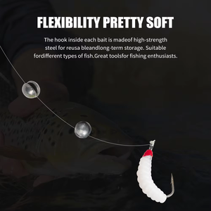 LUSHAZER 80-200pcs Maggot Grub Fishing Lure Kit Soft Wax <span class=keywords><strong>Worm</strong></span> Hook Rig Split Shot Weight Ice Panfish Trout Bait Tackle Box Set - Product Image 5