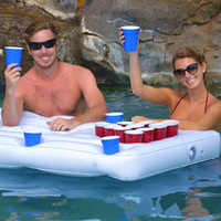 Flotteurs gonflables de boisson de piscine de barre de glace de Offre Spéciale PVC servant le plateau de glace de salade Hemei HMIB001