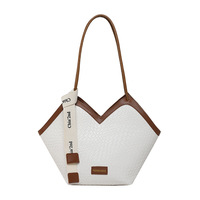 Sac Fourre-Tout Rétro Grande Capacité pour Femmes 2025, Style Tissé, Sac à Bandoulière Unique Sous les Bras, Fermeture Éclair, Polyester, Tendance