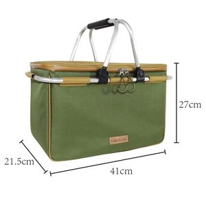 Panier de pique-nique isotherme portable, sac isotherme pliable pour le stockage au froid en extérieur, sacs fourre-tout promotionnels - Product Image 6