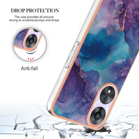 Coque de téléphone pare-chocs en TPU antichoc à texture de fleur de marbre pour OPPO Reno 12F 12 11F 11 Pro A80 A3 A60 A79 A25 A58 A78 A98 IMD Cover