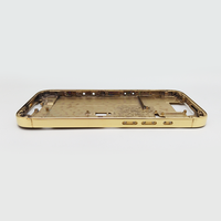 Étui de protection doré semi-finis, acceptant logo personnalisé, placage sous vide, cadre central de luxe pour iPhone 16 Pro Max