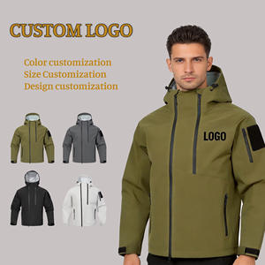 Veste de randonnée imperméable et coupe-vent pour homme, grande taille, avec logo personnalisé, col montant et fermeture éclair, vente en gros aux États-Unis - Product Image 1